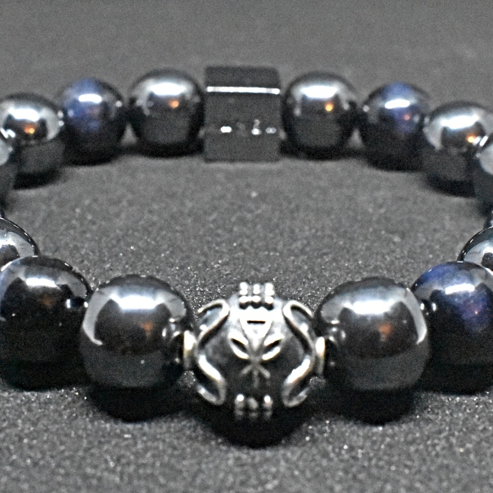 Kamea Blk Label Tiger Eyes Dark Blue 10mm Bracelet